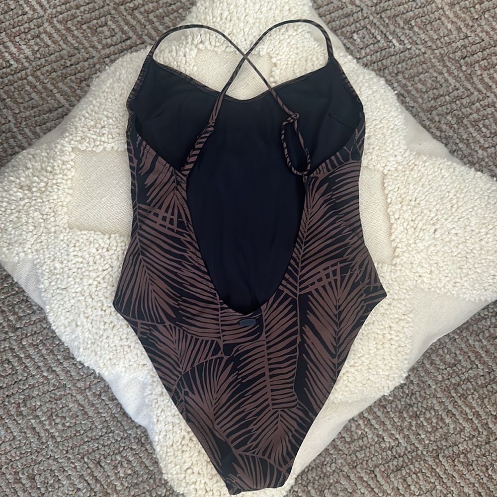Vuori Black and Brown Palm One Piece Swimsuit - Picture 2 of 10